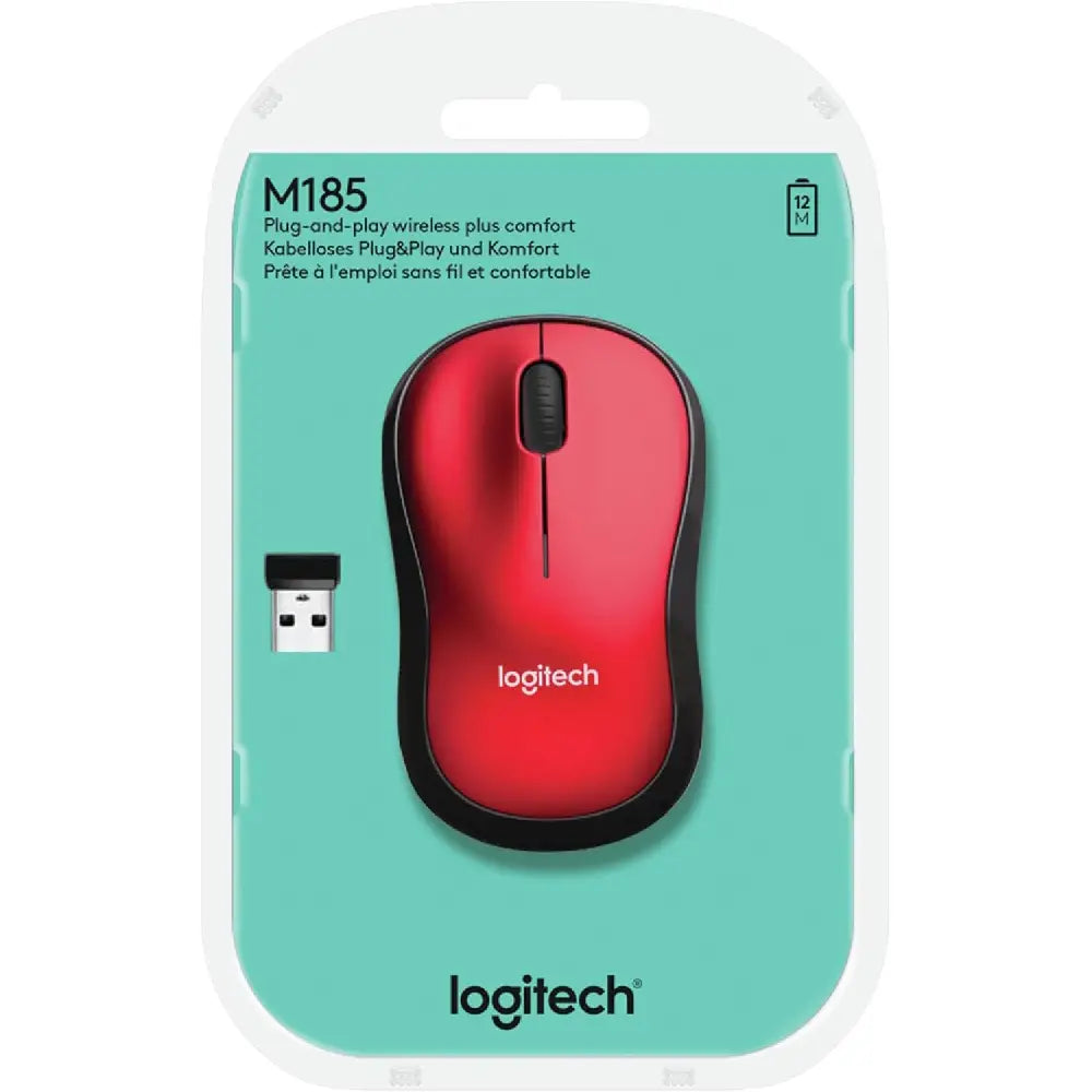 Logitech M185 Wireless Mouse RED BAY BACK 910-003635-BB thumbnail