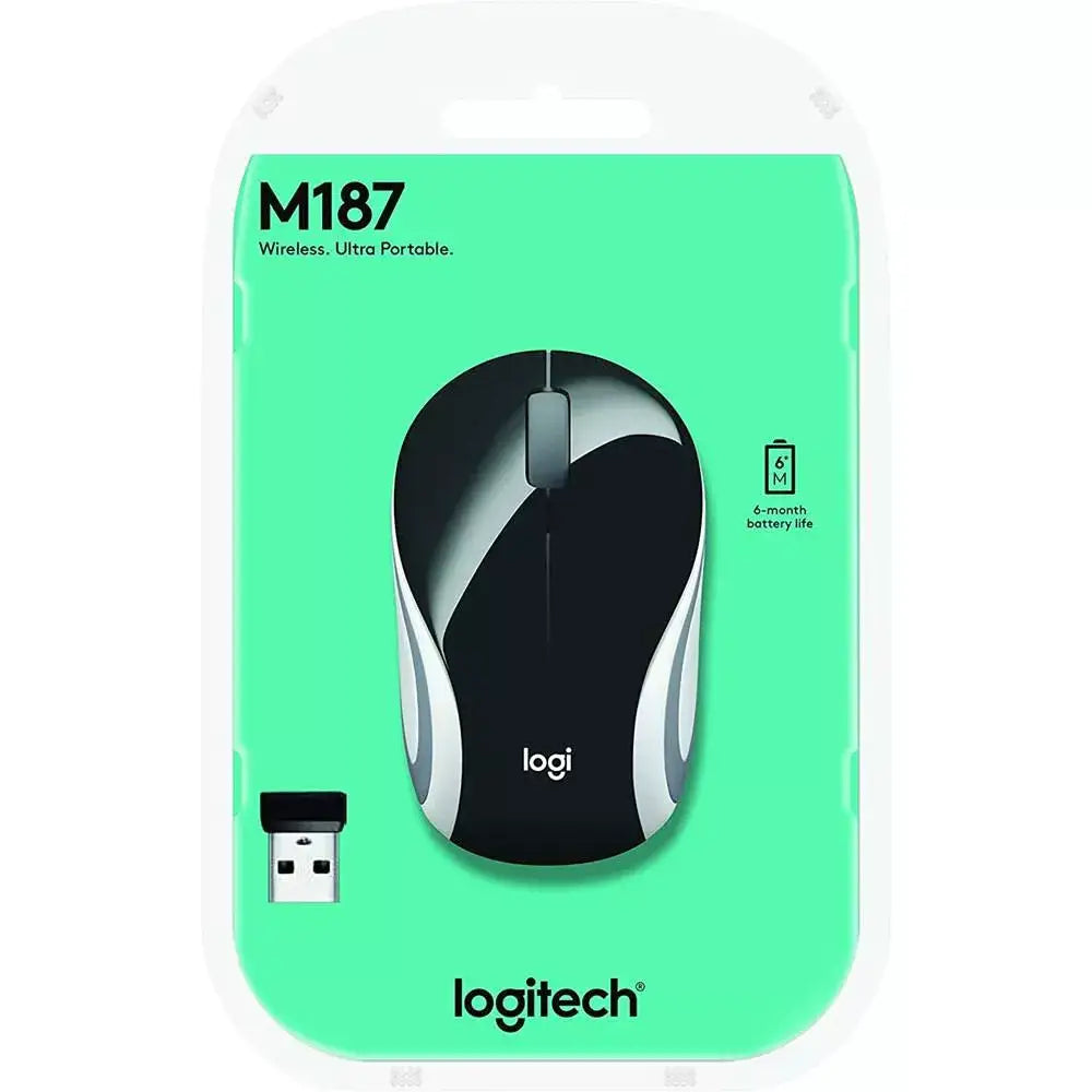 Logitech M187 mini Mouse Black-White 910-005459 thumbnail