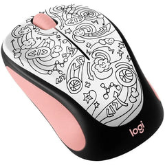 Logitech M317 Wireless Mouse - Pink Doodle Brainstorm Pink