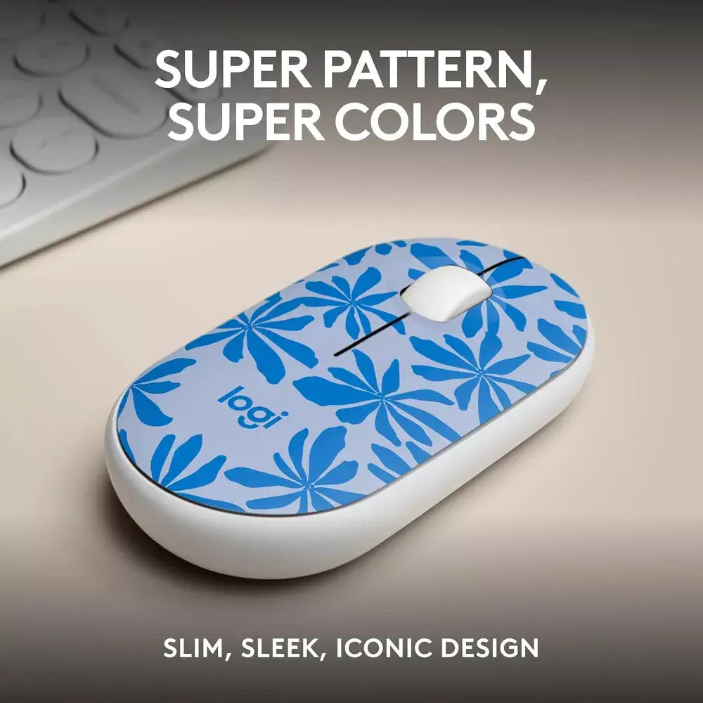 Logitech M340 Wireless Mouse – Blue Floral 910-007287 thumbnail