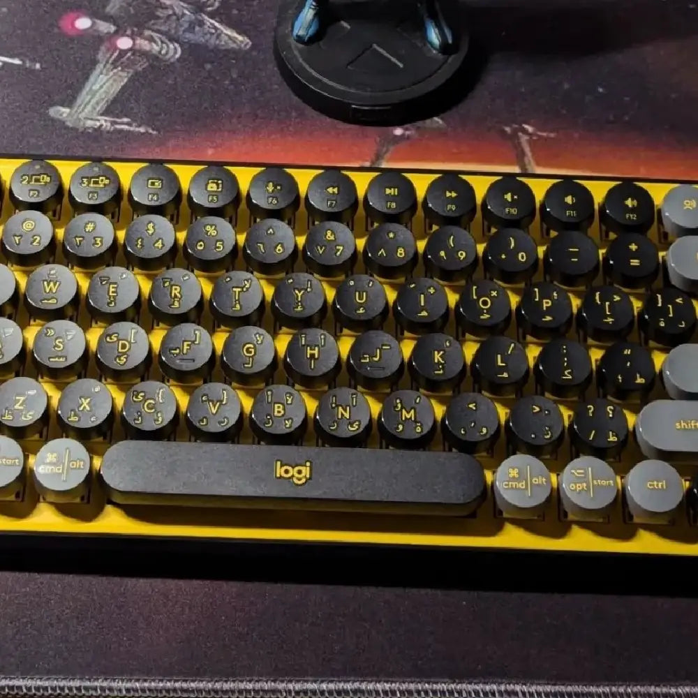 Logitech POP KEYS WIRELESS MECH KEYBOARD BLAST YELLOW WITH EMOJI KEYS. Express your digital personality with 8 interchangeable emoji keys and a dedicated emoji menu key on this retro-inspired mechanical keyboard. 920-010707 thumbnail