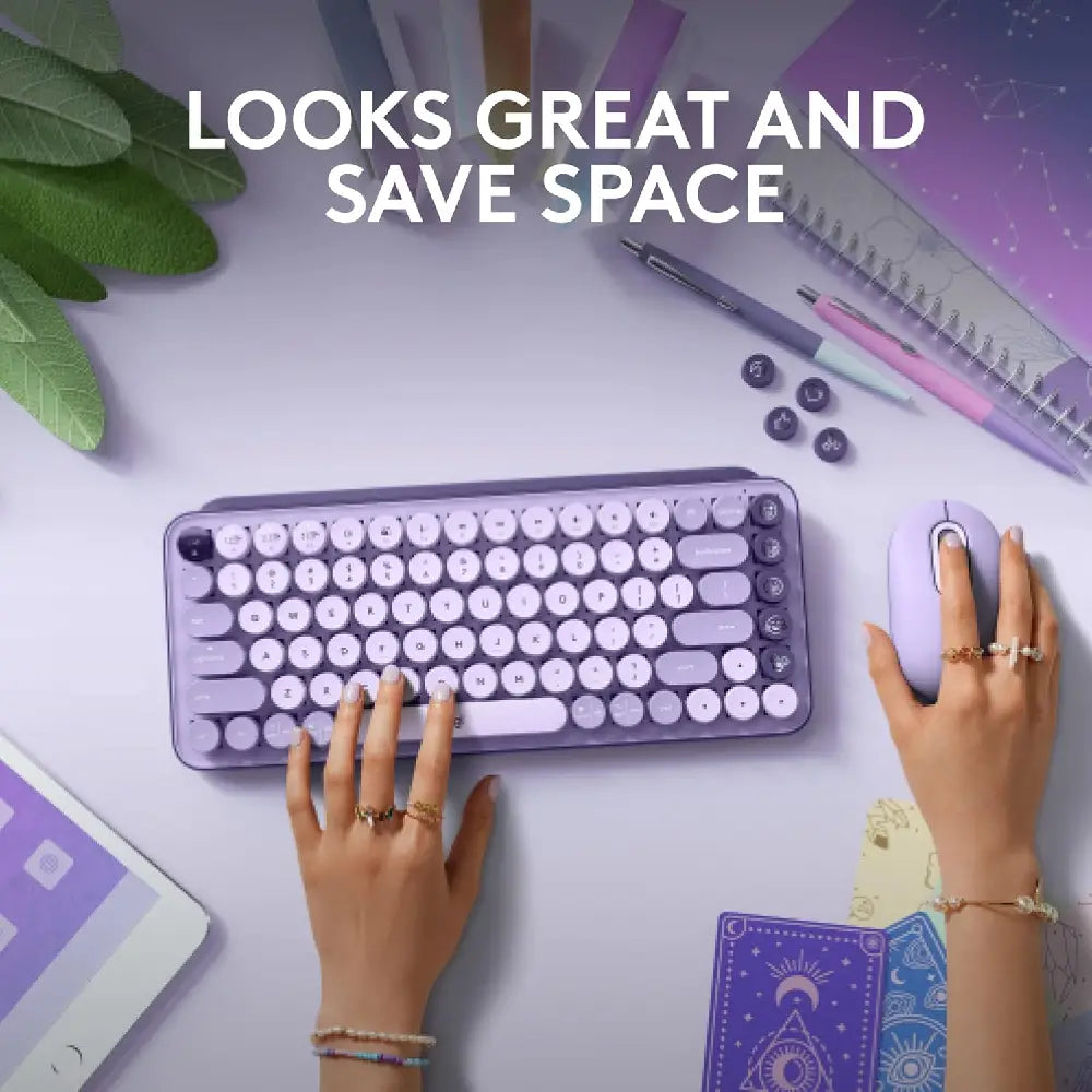 Logitech POP Keys Wireless Bluetooth Mechanical Keyboard - Cosmos thumbnail