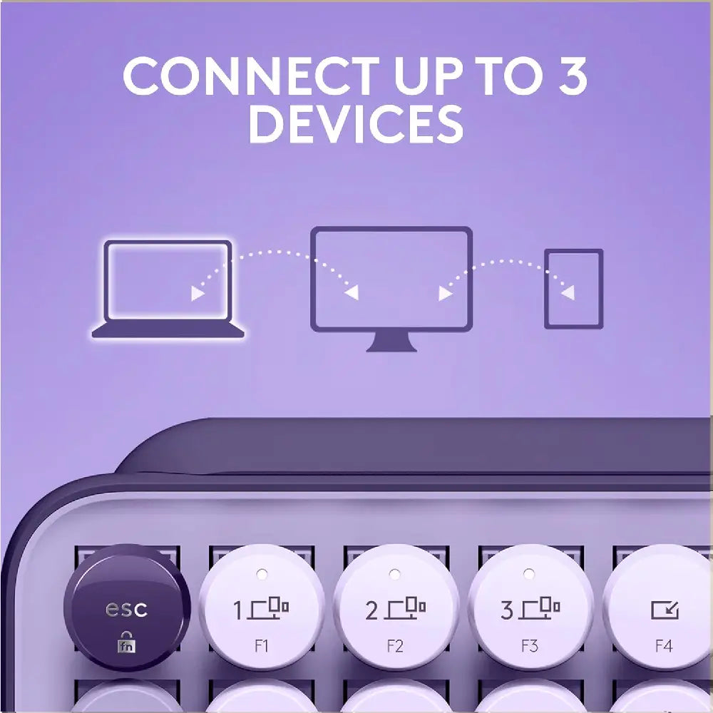 Logitech POP Keys Wireless Bluetooth Mechanical Keyboard - Cosmos thumbnail