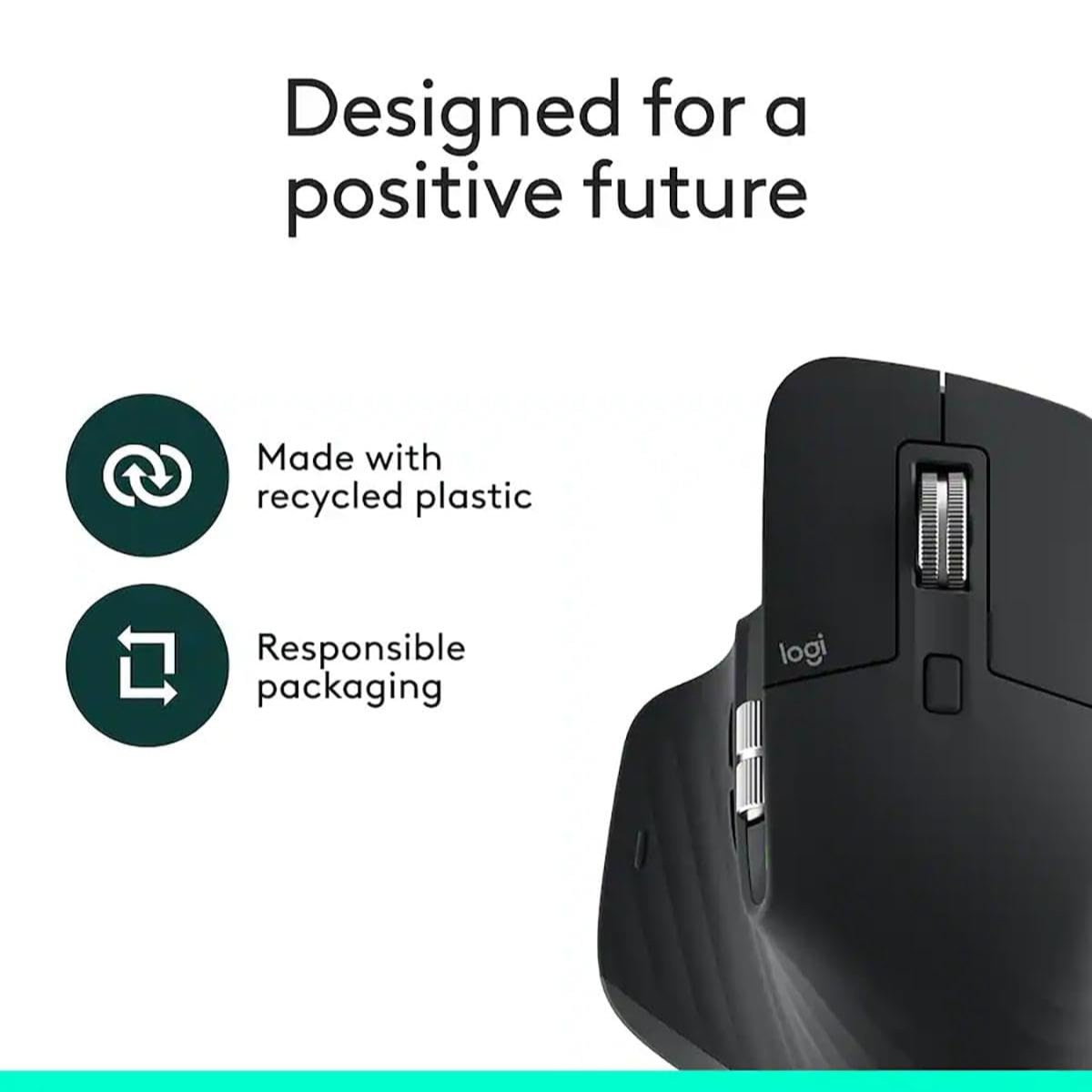 Logitech MX Master 3S Performance Wireless Mouse with Ultra-Fast Scrolling, Ergonomic Design, 8K DPI Sensor, Track on Glass, Quiet Clicks, Bluetooth & USB Receiver, Black thumbnail