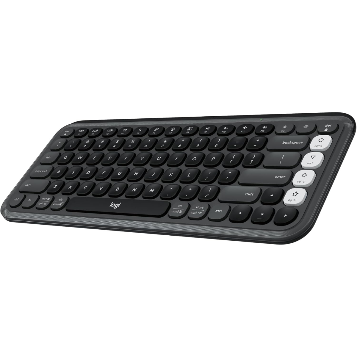 Logitech POP ICON Keys Wireless Bluetooth Keyboard, Comfortable Typing, Programmable Keys, Easy-Switch Between up to 3 Devices, for Laptop, Tablet, PC – Graphite and Green thumbnail