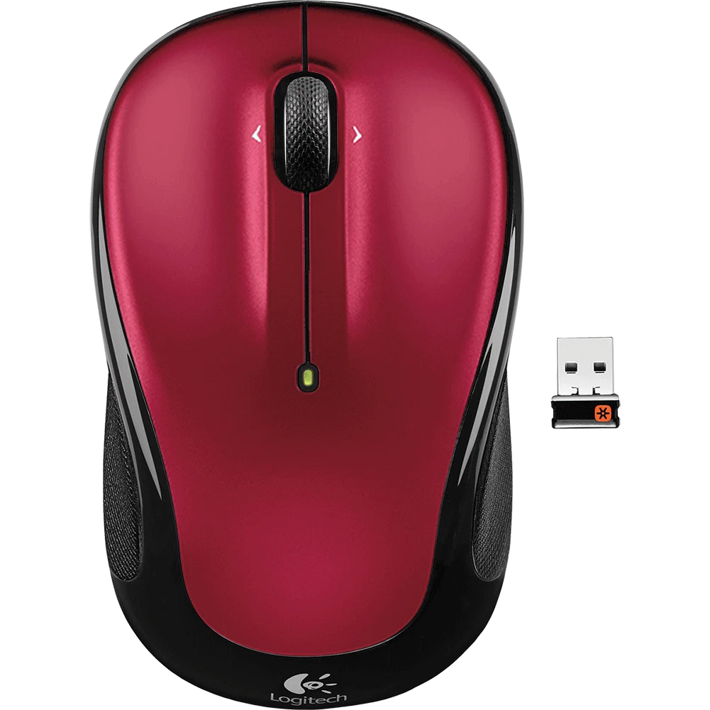 Logitech M325S Wireless Optical Mouse with Smooth Scrolling, Compact Ergonomic Design, Long-Lasting Battery Life, and 2.4GHz USB Nano Receiver – Red thumbnail