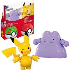 MEGA Pokémon Building Toys Set, Poké Ball 2-Pack, Pikachu & Ditto 42 Pieces