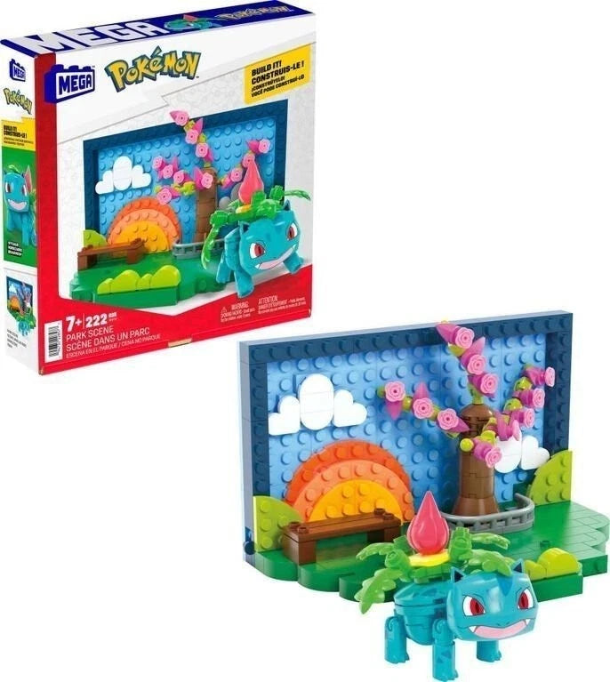 MEGA Pokémon Park Scene Building Toy Kit with 1 Poseable Action Figure (220 Pieces), Creative Building Set for Kids