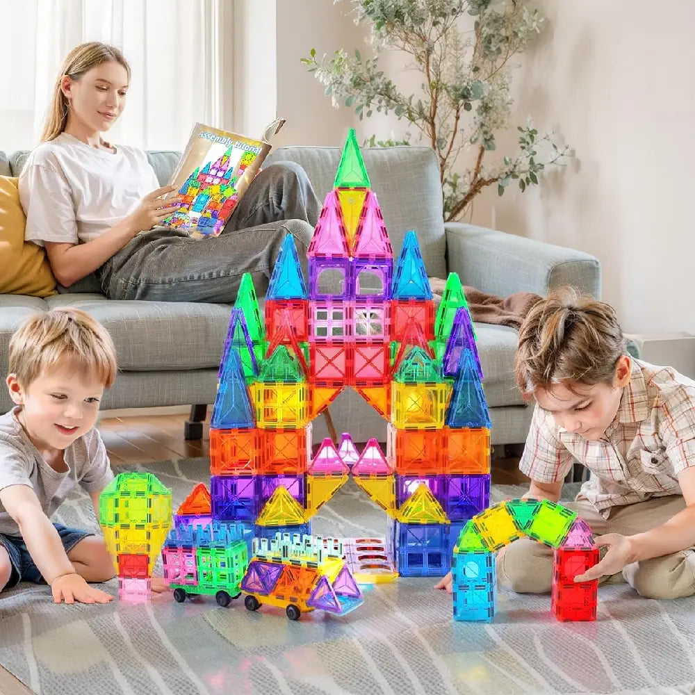 Mag-Genius Magnet Tiles Building Toy Set  143 pc MGS-143 thumbnail