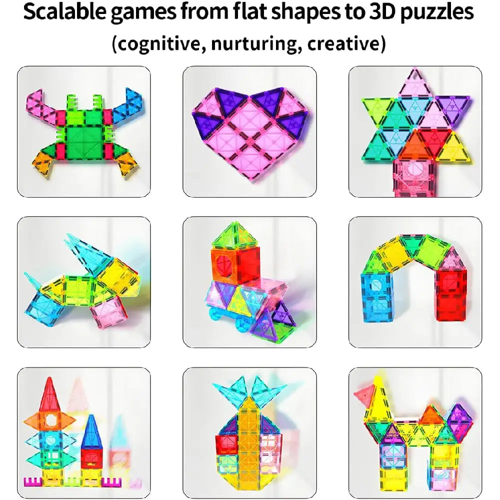 Mag-Genius Magnet Tiles Building Toy Set  143 pc MGS-143 thumbnail