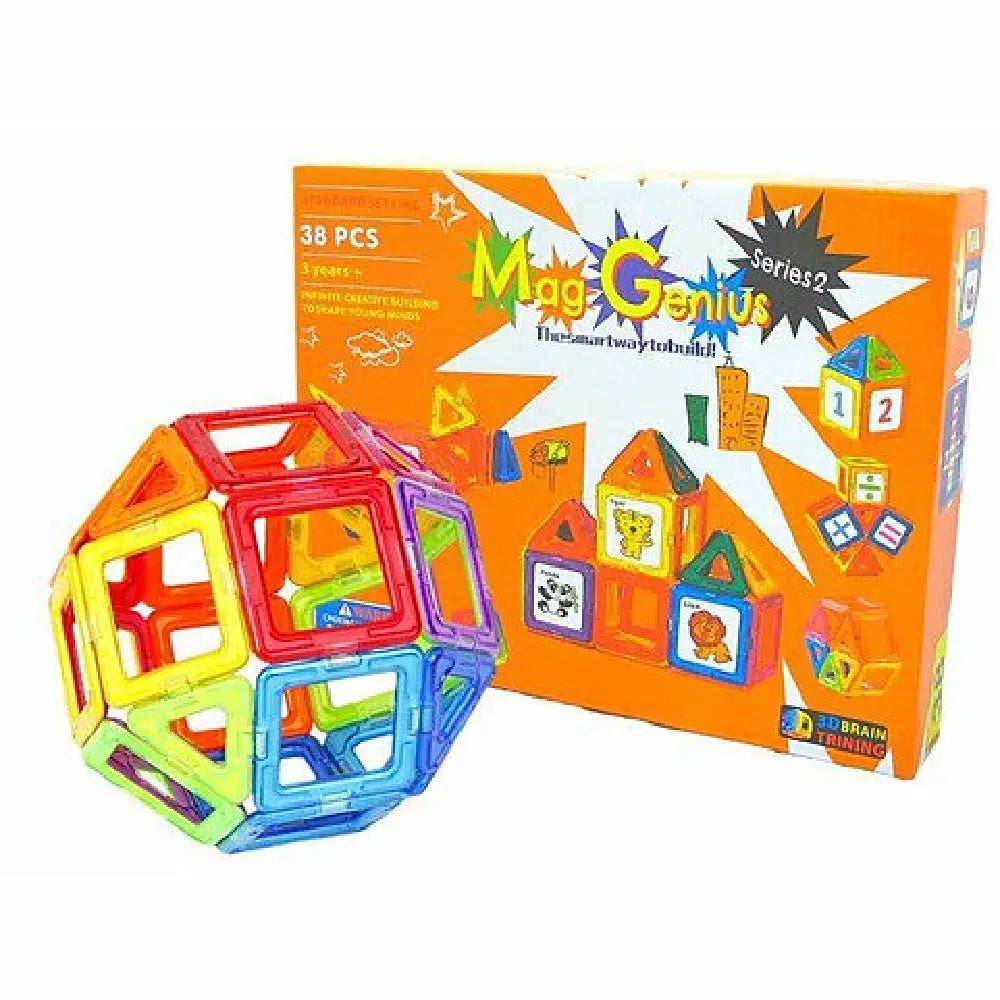 Mag-Genius Series 2 s2 Magnetic Building Blocks Tiles [38 Piece Set] thumbnail