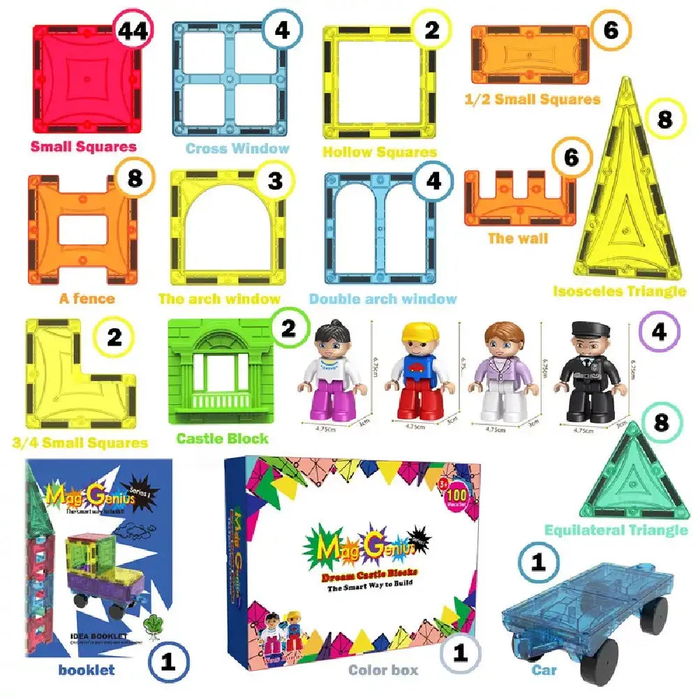 Magnetic Building Block Tiles 102pc Set thumbnail