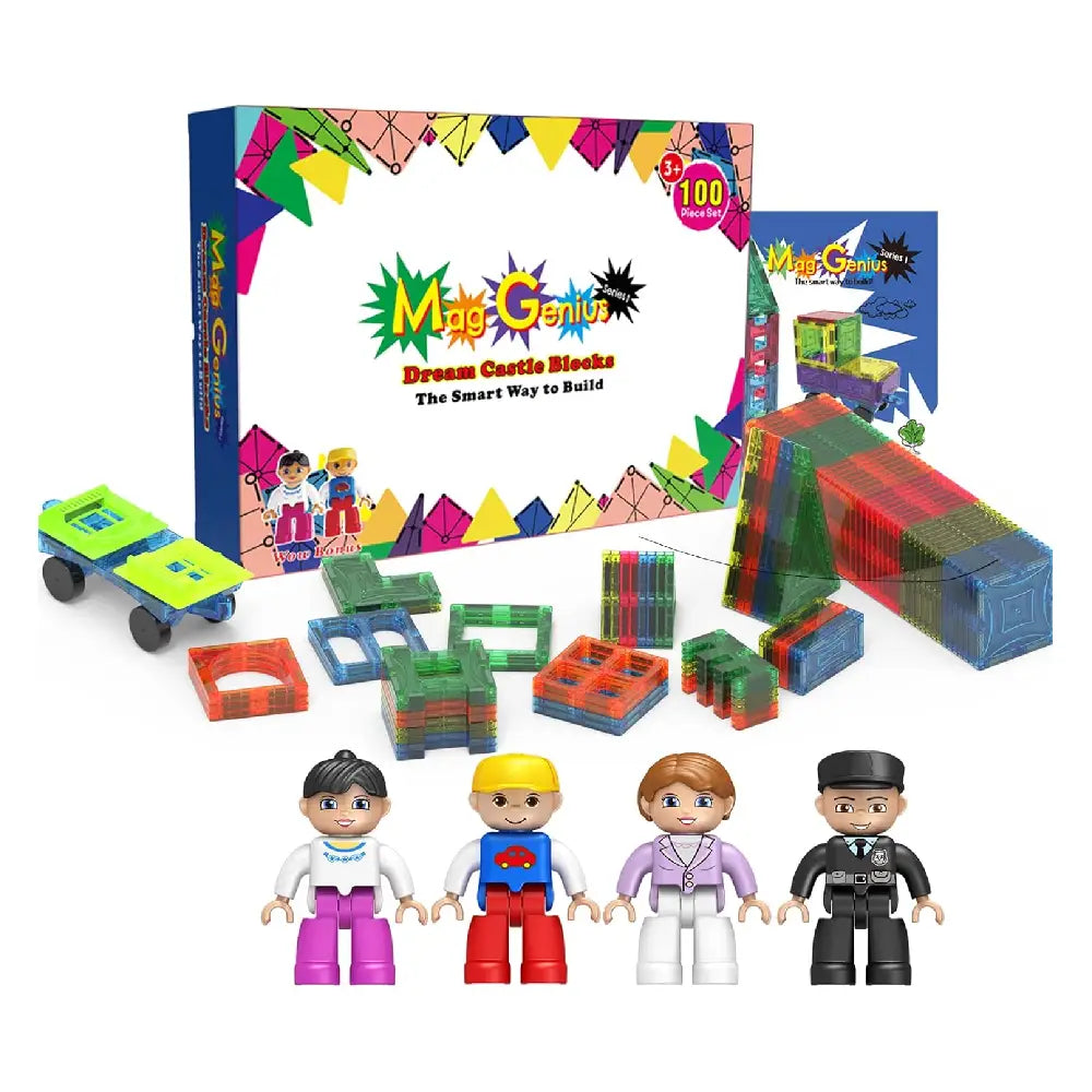 Magnetic Building Block Tiles 102pc Set