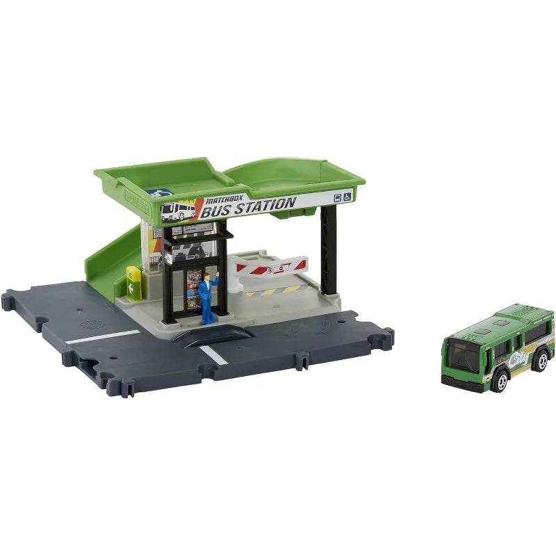Matchbox Action Drivers Bus Station w/ MBX City Bus 1:64 Scale Playset thumbnail