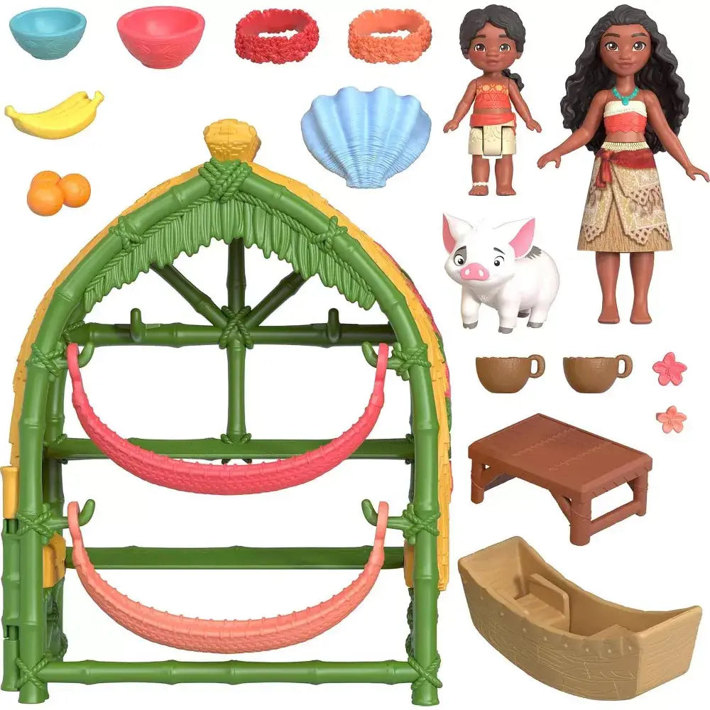 Mattel Disney Moana 2 Toys, Moana & Simea Village Home Playset JBT51 thumbnail