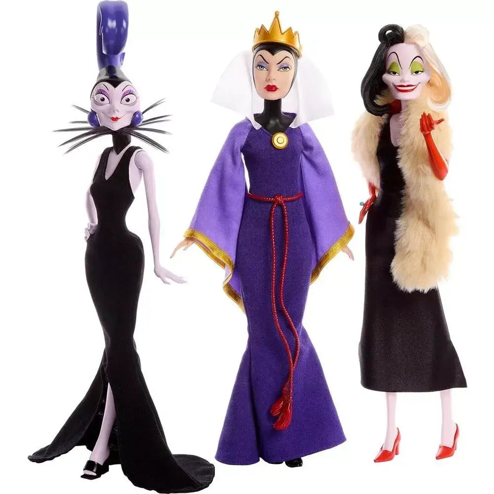 Mattel Disney Villains Evil Queen, Cruella de Vil & Yzma Fashion Dolls HRF56 thumbnail