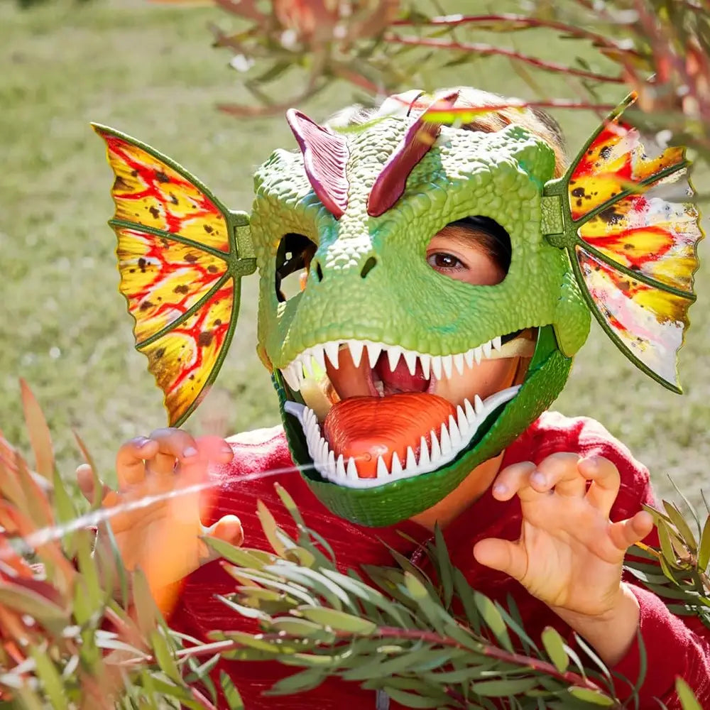 Mattel Jurassic World Role-Play Mask, Dilophosaurus with Venom Launching Water Feature HXF55 thumbnail