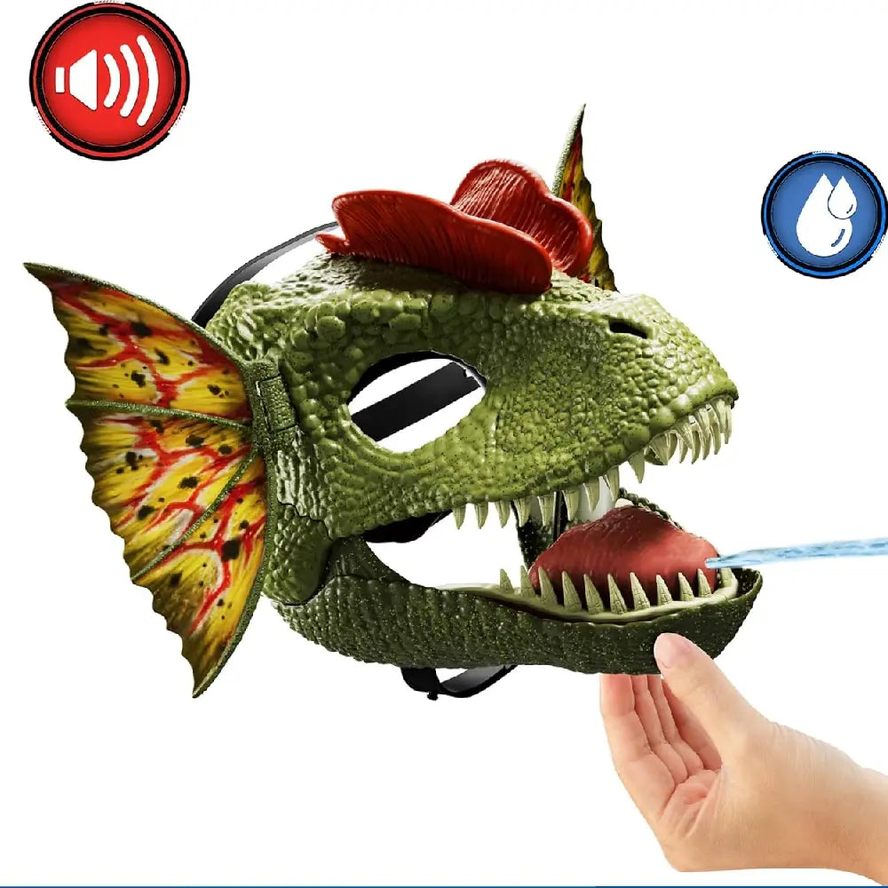 Mattel Jurassic World Role-Play Mask, Dilophosaurus with Venom Launching Water Feature HXF55 thumbnail