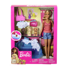 Mattel Barbie Pets & Accessories - Blonde. Barbie has a special love for animals, especially puppies, and she’s caring for three adorable pups that need a bath. GDJ37