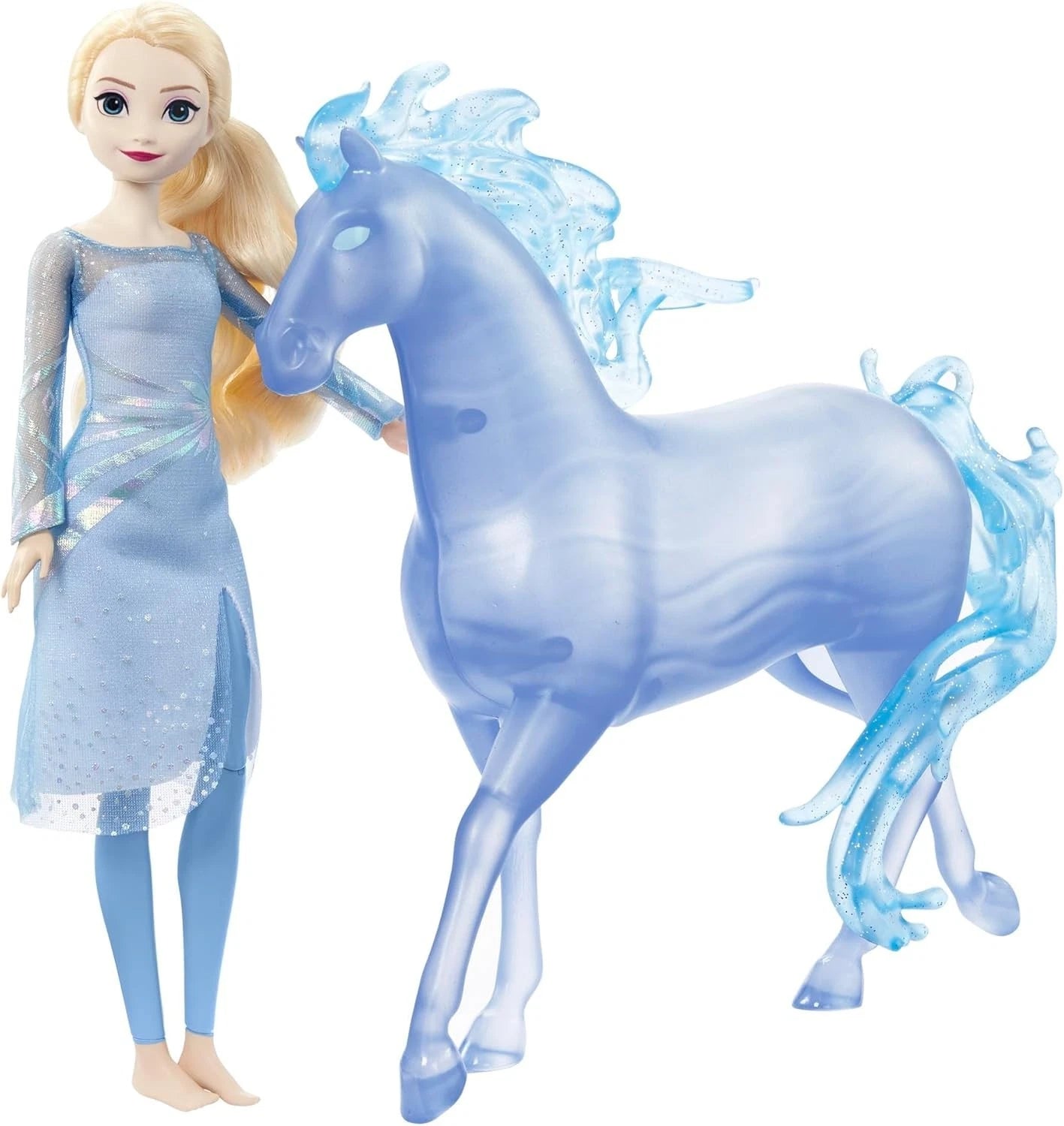 Mattel Disney Frozen Elsa Fashion Doll with Horse-Shaped Water Nokk Playset, Accessories & Interactive Water Doll for Imaginative Play thumbnail