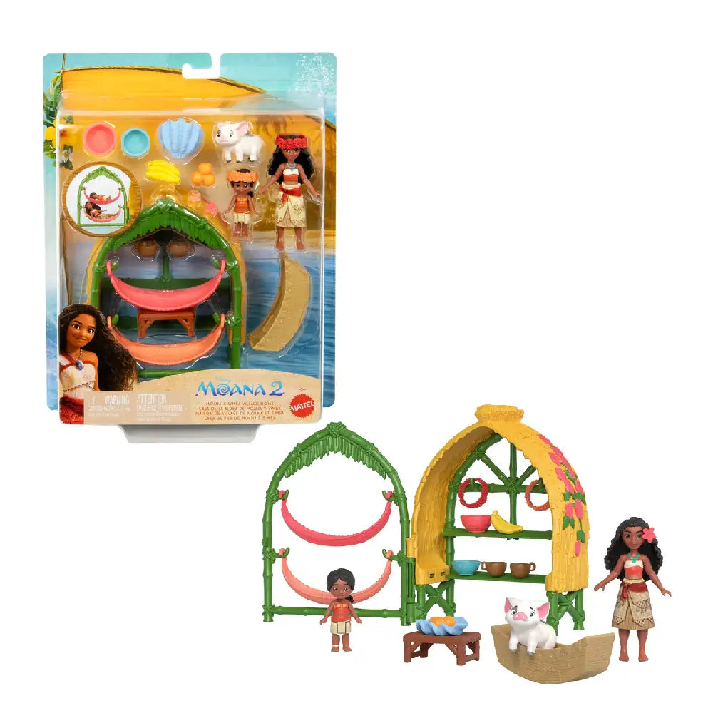 Mattel Disney Moana 2 Toys, Moana & Simea Village Home Playset JBT51 thumbnail