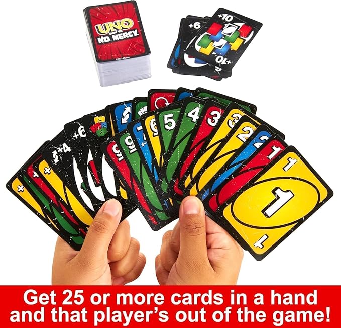 Mattel UNO No Mercy, UNO Flip & DOS Card Game Combo Pack of 3 – Family Party Game Set for Kids, Teens & Adults thumbnail