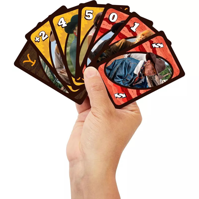 Mattel Games UNO Yellowstone Card Game for Kids, Adults, Families & Parties with Deck & Special Rule Inspired by The TV Show thumbnail