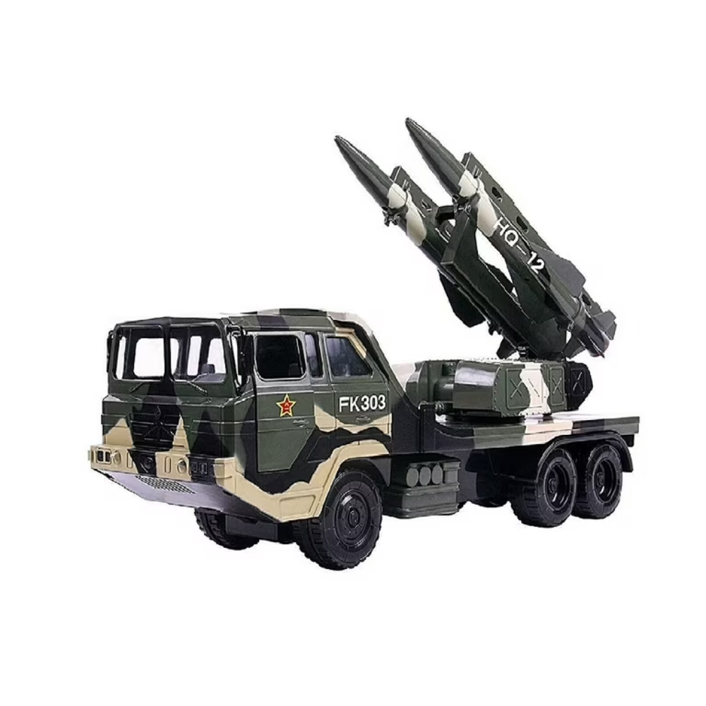 Kids Military Transport Toy Truck with Twin Rocket Launcher thumbnail