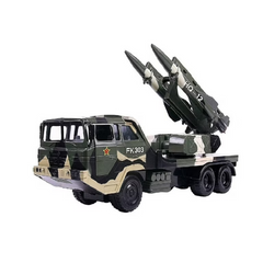 Kids Military Transport Toy Truck with Twin Rocket Launcher