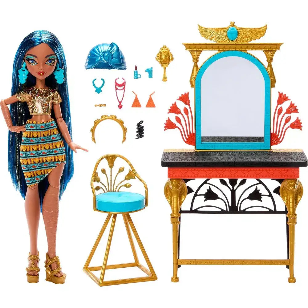 Monster High Self Scare Day Cleo De Nile Doll Play Set HXH96 thumbnail