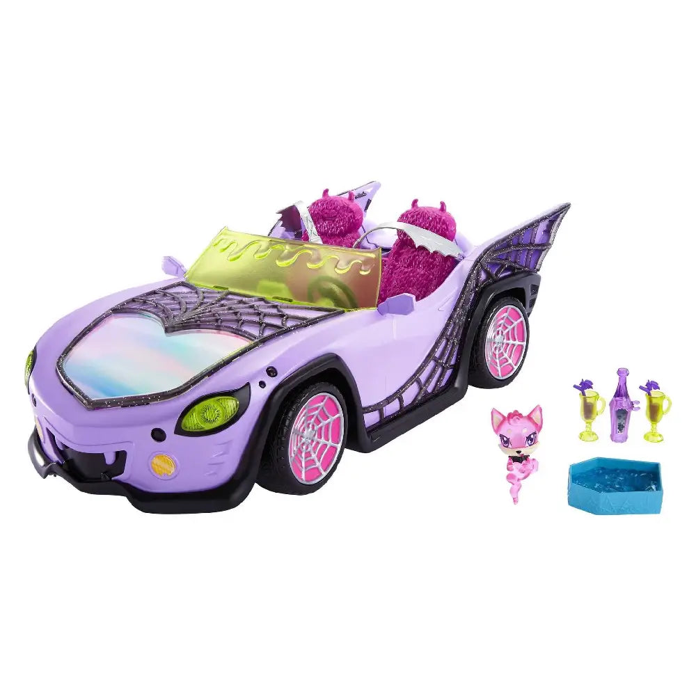 Monster High Toy Car Ghoul Mobile with Pet and Cooler HHK63 thumbnail