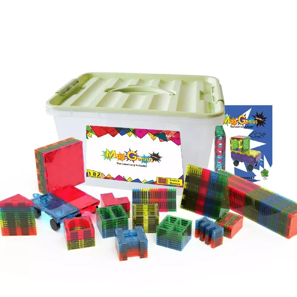 Mag-Genius Magnet Tiles Magnetic Building Toy Set 182 Pieces thumbnail