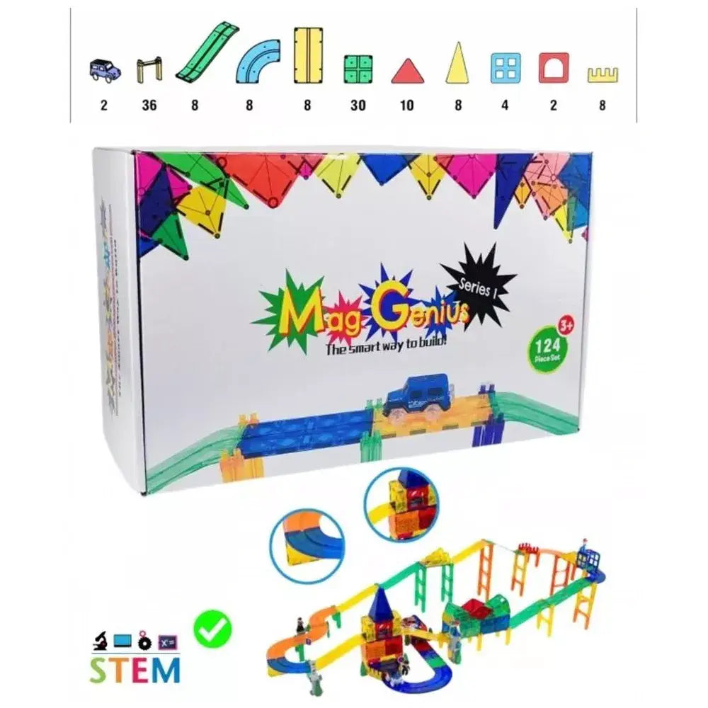 Mag-Genius 124 Piece Car Racing Track Set thumbnail