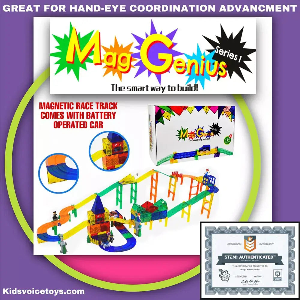 Mag-Genius 124 Piece Car Racing Track Set thumbnail