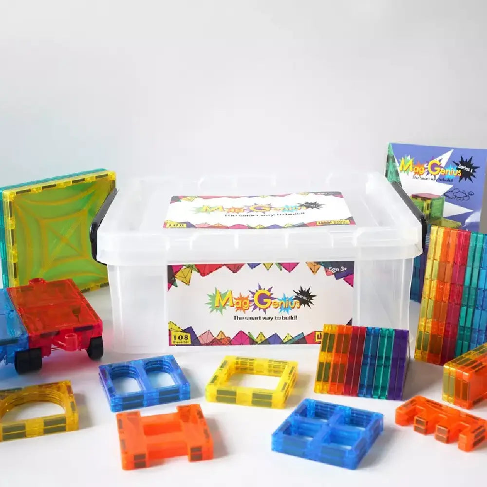 Magnetic Building Block Tiles 108pc thumbnail