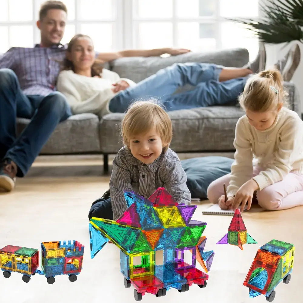 Mag-Genius Magnet Tiles Magnetic Building Toy Set 182 Pieces thumbnail