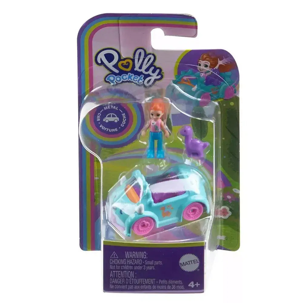 POLLY POCKET Doll & Vehicle and Pet Dino HRD43 thumbnail