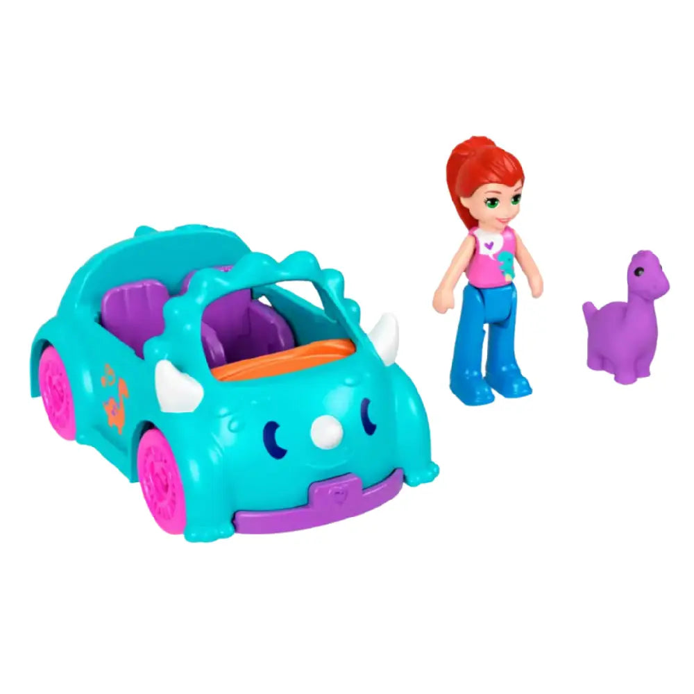 POLLY POCKET Doll & Vehicle and Pet Dino HRD43 thumbnail