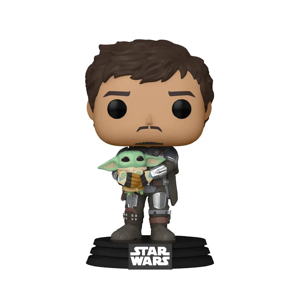 POP Funko Star Wars: The Mandalorian - The Mandalorian Din Djarrin with Grogu F-54525 thumbnail