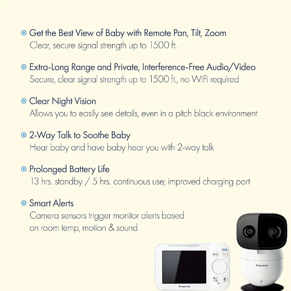 Panasonic Baby Monitor with Camera and Audio, White KXHN4101W thumbnail