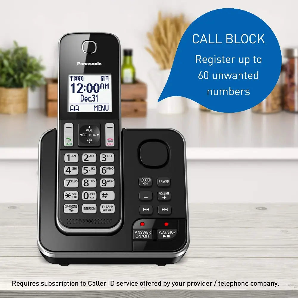 Panasonic Dect 6.0 Expandable Digital Cordless Answering System, 3-Handset Kxtgd393b KX-TGD393 thumbnail