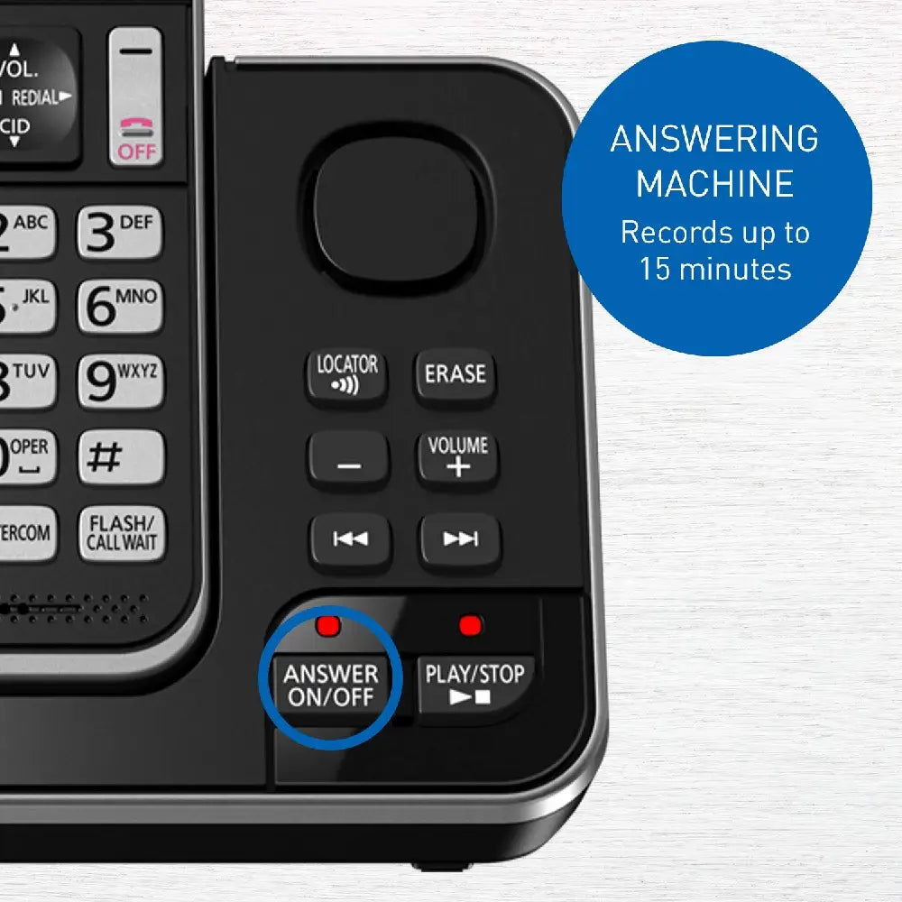 Panasonic Dect 6.0 Expandable Digital Cordless Answering System, 3-Handset Kxtgd393b KX-TGD393 thumbnail