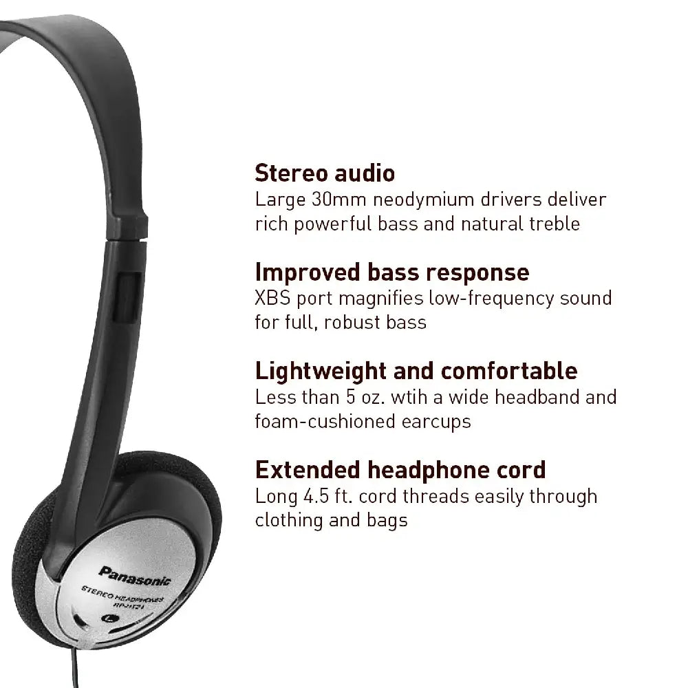 Panasonic RP-HT21 Lightweight Headphone, Wired 5 PACK RP-HT21-X5 thumbnail