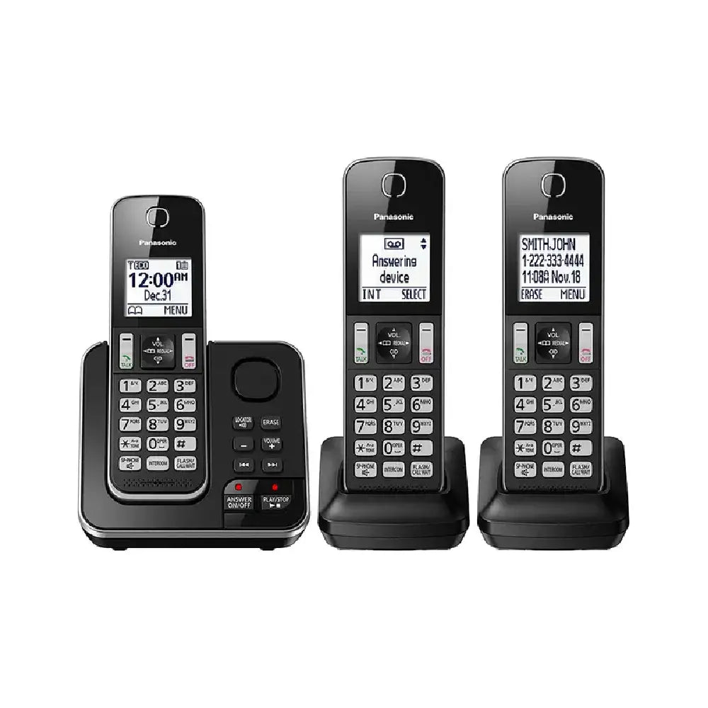 Panasonic Dect 6.0 Expandable Digital Cordless Answering System, 3-Handset Kxtgd393b KX-TGD393 thumbnail