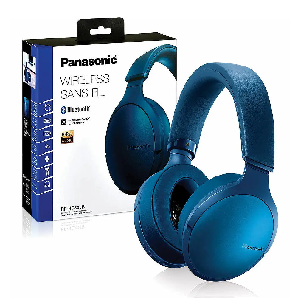 Panasonic Wireless Bluetooth Headphones Blue RP-HD305BPPA