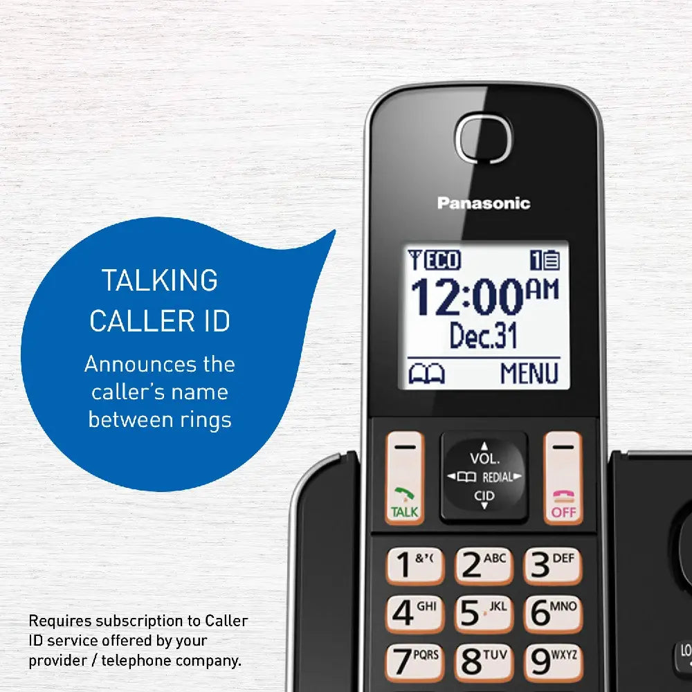 Panasonic kxtgd392b dect 6.0 expandable digital cordless answering system 2-handset, 2.4 KX-TGD392CB thumbnail