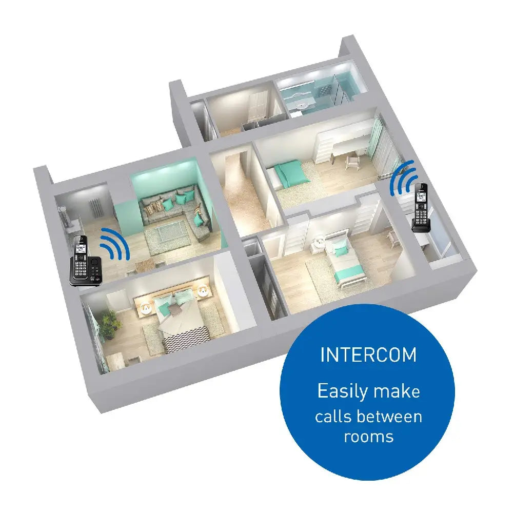 Panasonic kxtgd392b dect 6.0 expandable digital cordless answering system 2-handset, 2.4 KX-TGD392CB thumbnail