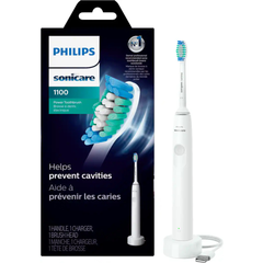 PHILIPS Sonicare 1100 Power Toothbrush, Rechargeable Electric Toothbrush in White Grey with Long-Lasting Battery and Gentle, Effective Plaque Removal