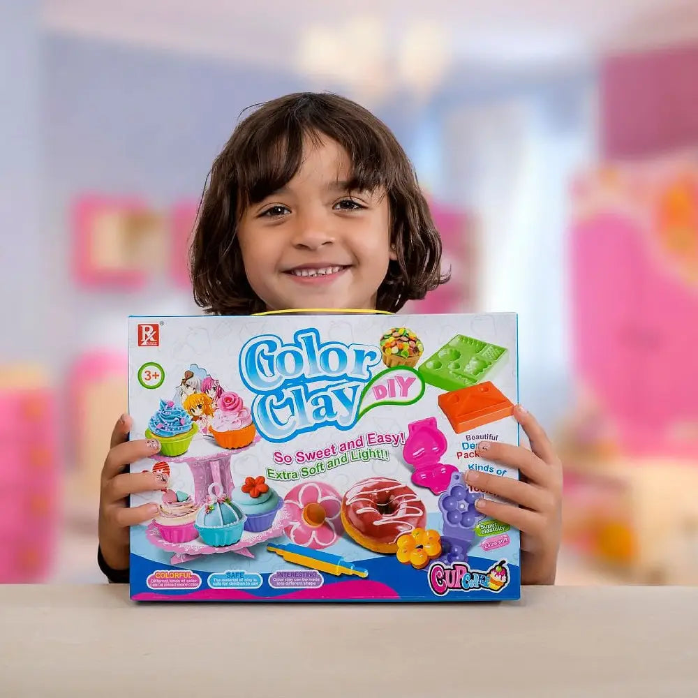 Play Baby Toys DIY Super Soft Clay Collection, Fast Food Series - Cupcake And Doughnut Set - So Yummy And Sweet PB-728E-2 thumbnail