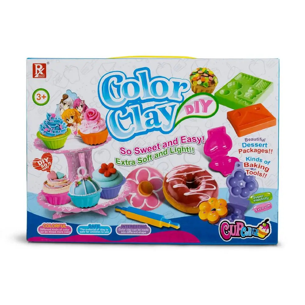Play Baby Toys DIY Super Soft Clay Collection, Fast Food Series - Cupcake And Doughnut Set - So Yummy And Sweet PB-728E-2 thumbnail